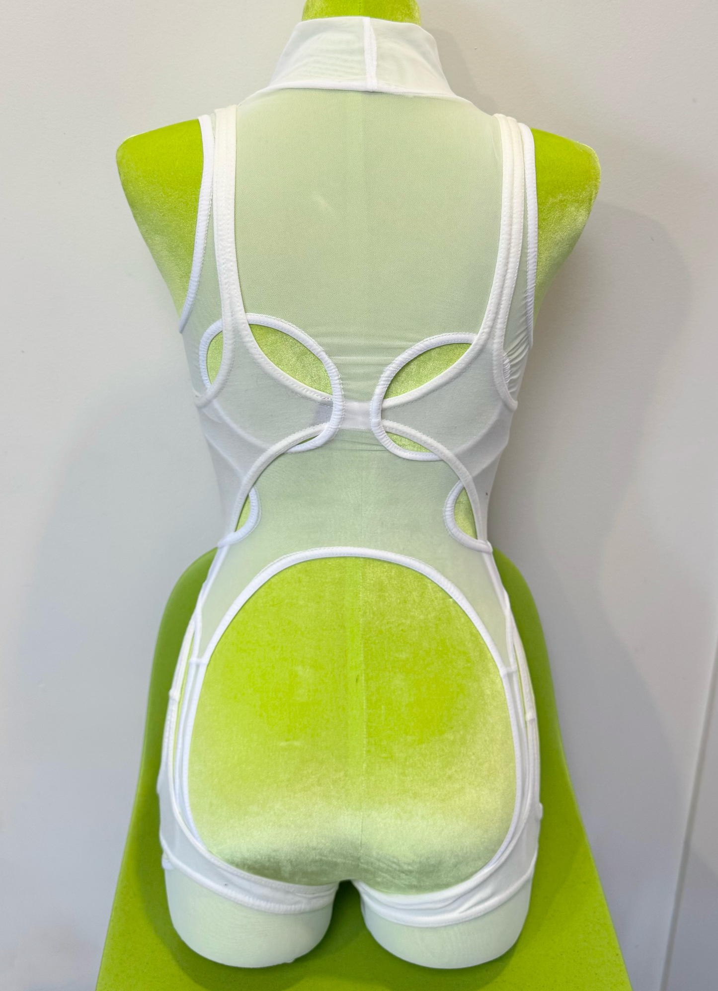 *SAMPLE* White Linked Suspender Tank, XS