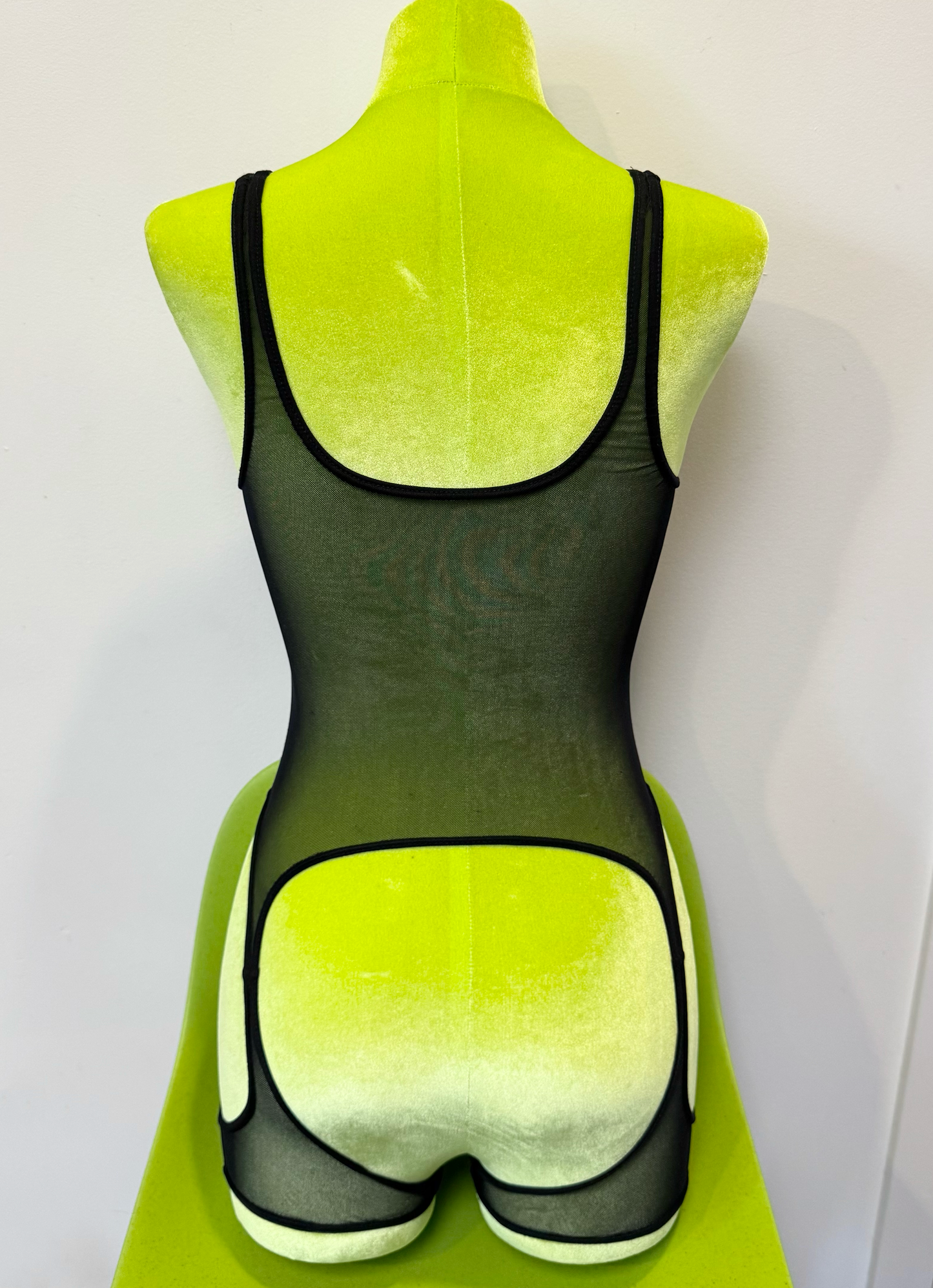 *SAMPLE* Black Mesh Suspender Tank, XS