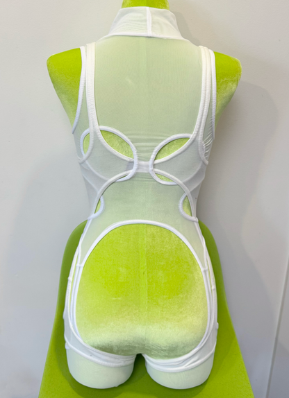 *SAMPLE* White Linked Suspender Tank, XS