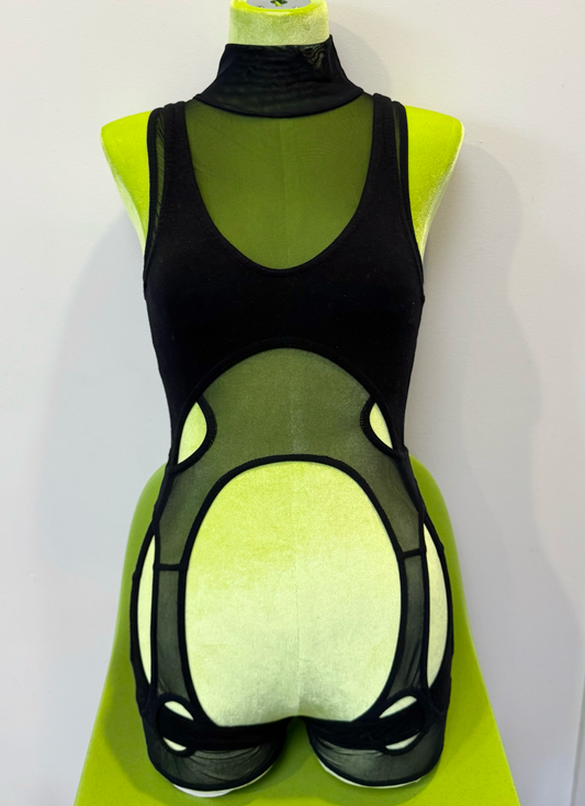 *SAMPLE* Black Linked Suspender Tank, S