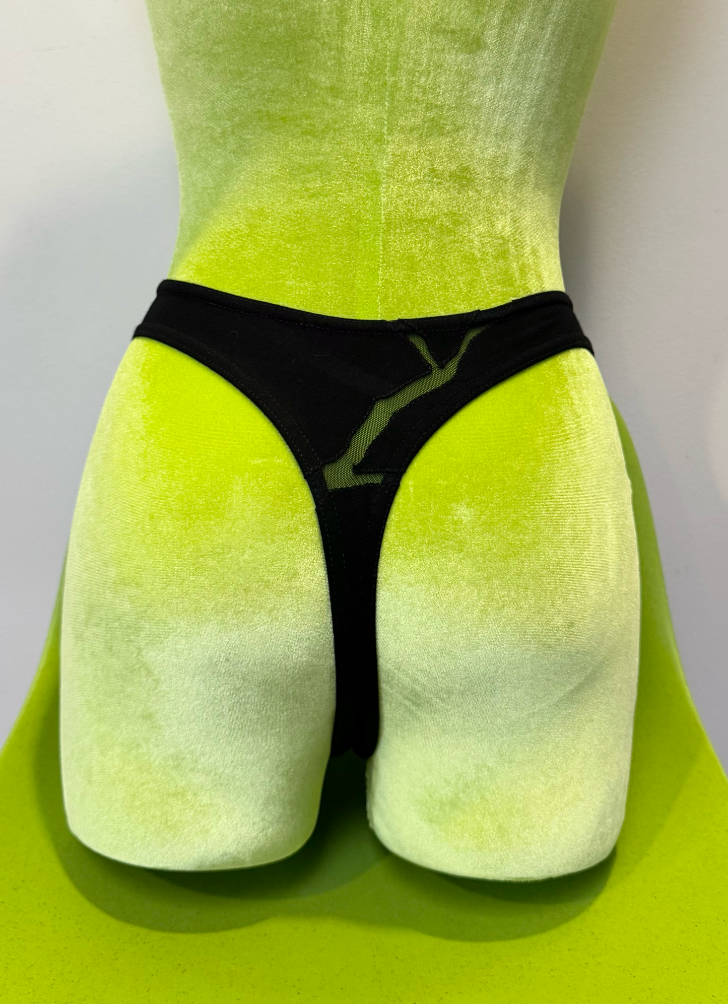 *SAMPLE* Black Kintsugi Thong, high waisted, S