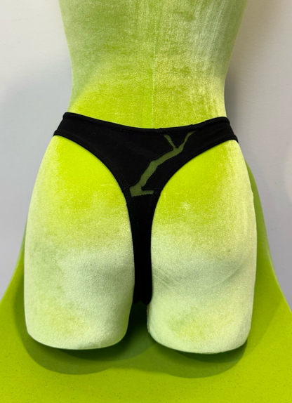 *SAMPLE* Black Kintsugi Thong, high waisted, S